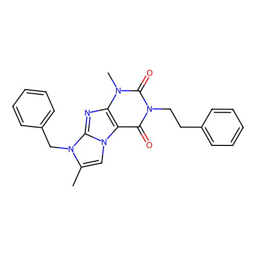 8-benzyl-1,7-dimethyl-3-phenethyl-1H-imidazo[2,1-f]purine-2,4(3H,8H)-dione structure
