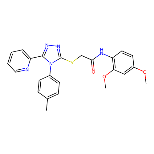 N-(2,4-dimethoxyphenyl)-2-{[4-(4-methylphenyl)-5-(pyridin-2-yl)-4H-1,2,4-triazol-3-yl]sulfanyl}acetamide structure