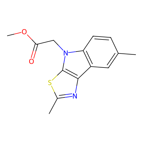(2,7-Dimethyl-thiazolo[5,4-b]indol-4-yl)-acetic acid methyl ester structure