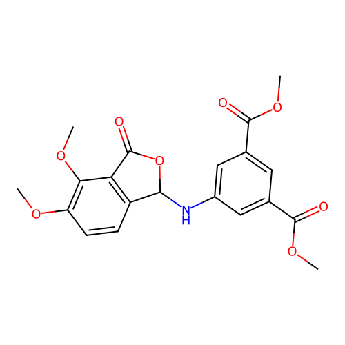 dimethyl 5-((4,5-dimethoxy-3-oxo-1,3-dihydroisobenzofuran-1-yl)amino)isophthalate structure