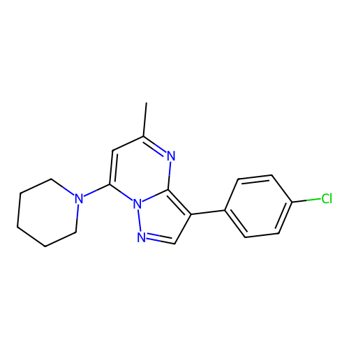 3-(4-Chlorophenyl)-5-methyl-7-(piperidin-1-yl)pyrazolo[1,5-a]pyrimidine structure