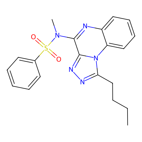 N-(1-butyl-[1,2,4]triazolo[4,3-a]quinoxalin-4-yl)-N-methylbenzenesulfonamide structure