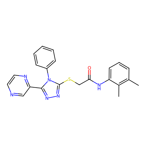 N-(2,3-dimethylphenyl)-2-[(4-phenyl-5-pyrazin-2-yl-1,2,4-triazol-3-yl)sulfanyl]acetamide structure