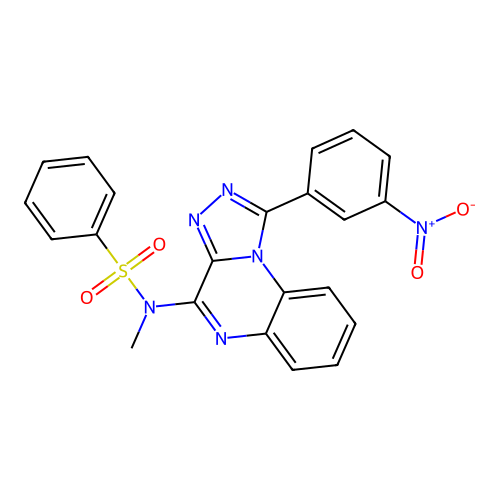 N-methyl-N-(1-(3-nitrophenyl)-[1,2,4]triazolo[4,3-a]quinoxalin-4-yl)benzenesulfonamide structure