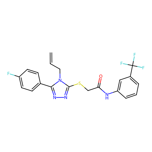 2-{[5-(4-fluorophenyl)-4-(prop-2-en-1-yl)-4H-1,2,4-triazol-3-yl]sulfanyl}-N-[3-(trifluoromethyl)phenyl]acetamide structure