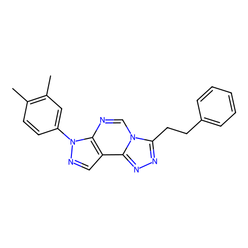 3-(3,4-Dimethylphenyl)-7-(2-phenylethyl)-6-hydropyrazolo[5,4-d]1,2,4-triazolo[4,3-e]pyrimidine structure
