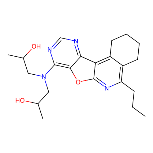 1,1'-((5-propyl-1,2,3,4-tetrahydropyrimido[4',5':4,5]furo[2,3-c]isoquinolin-8-yl)azanediyl)bis(propan-2-ol) structure