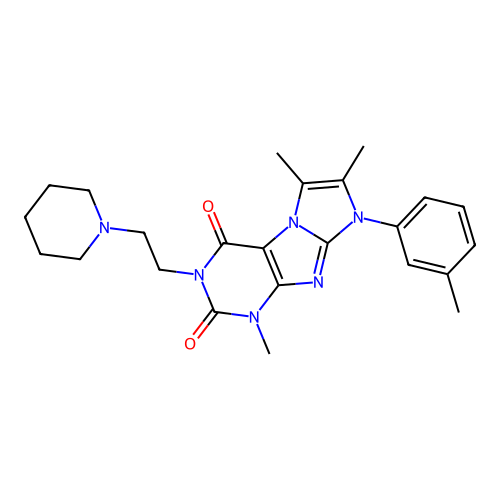 1,6,7-trimethyl-3-(2-(piperidin-1-yl)ethyl)-8-(m-tolyl)-1H-imidazo[2,1-f]purine-2,4(3H,8H)-dione structure