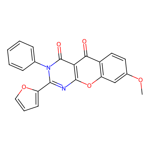 2-(furan-2-yl)-8-methoxy-3-phenyl-4H-chromeno[2,3-d]pyrimidine-4,5(3H)-dione structure