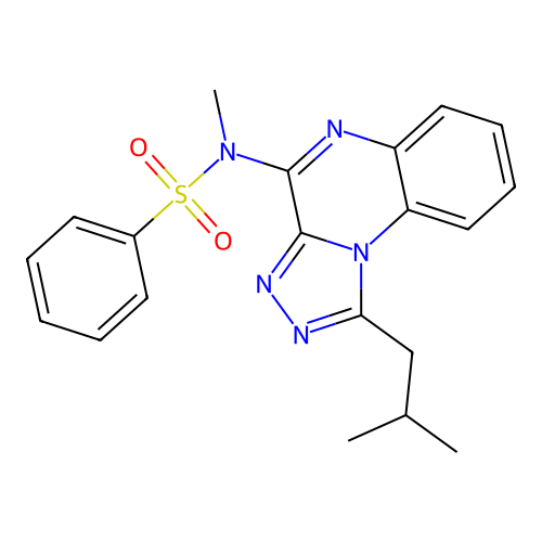 N-(1-isobutyl-[1,2,4]triazolo[4,3-a]quinoxalin-4-yl)-N-methylbenzenesulfonamide structure