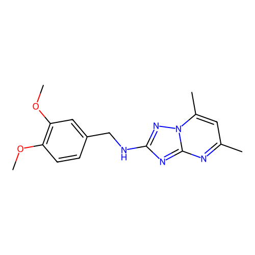 N-[(3,4-dimethoxyphenyl)methyl]-5,7-dimethyl-[1,2,4]triazolo[1,5-a]pyrimidin-2-amine structure