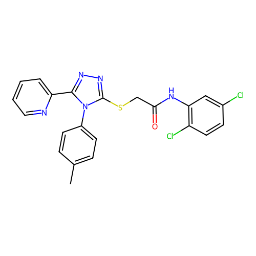 N-(2,5-dichlorophenyl)-2-[[4-(4-methylphenyl)-5-pyridin-2-yl-1,2,4-triazol-3-yl]sulfanyl]acetamide structure