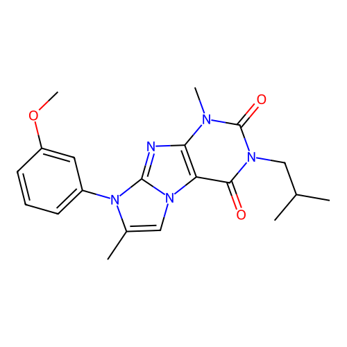 6-(3-methoxyphenyl)-4,7-dimethyl-2-(2-methylpropyl)purino[7,8-a]imidazole-1,3-dione structure