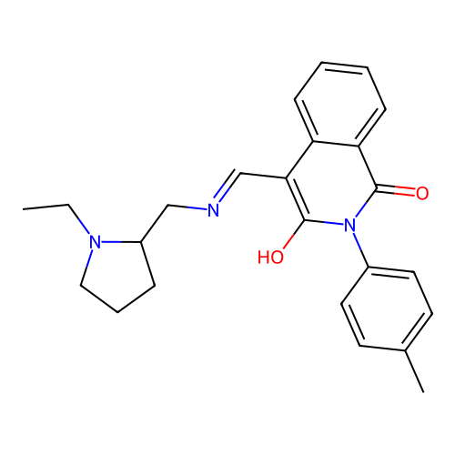 4-[[(1-ethylpyrrolidin-2-yl)methylamino]methylidene]-2-(4-methylphenyl)isoquinoline-1,3-dione structure