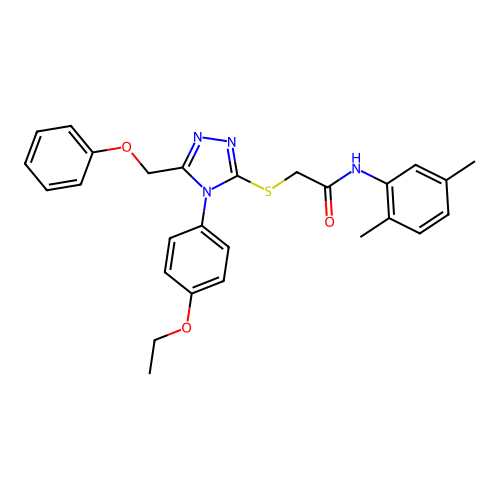 N-(2,5-dimethylphenyl)-2-((4-(4-ethoxyphenyl)-5-(phenoxymethyl)-4H-1,2,4-triazol-3-yl)thio)acetamide structure