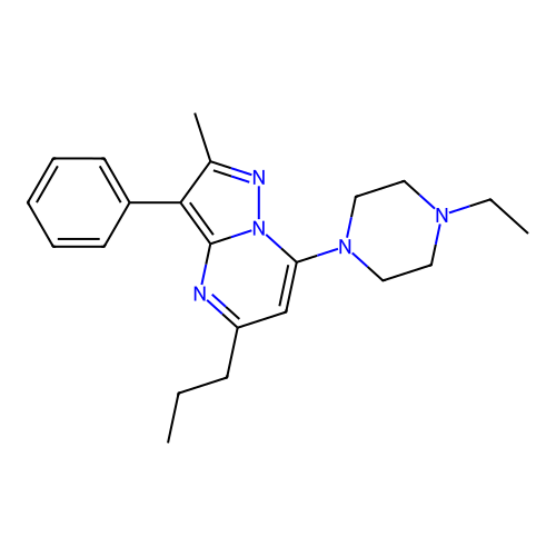 7-(4-Ethylpiperazin-1-yl)-2-methyl-3-phenyl-5-propylpyrazolo[1,5-a]pyrimidine structure