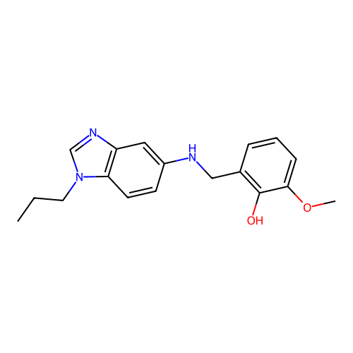 2-Methoxy-6-[[(1-propyl-5-benzimidazolyl)amino]methyl]phenol structure