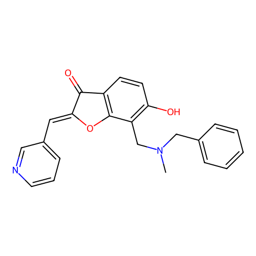 (Z)-7-((benzyl(methyl)amino)methyl)-6-hydroxy-2-(pyridin-3-ylmethylene)benzofuran-3(2H)-one structure