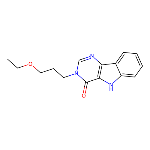3-(3-ethoxypropyl)-3,5-dihydro-4H-pyrimido[5,4-b]indol-4-one structure