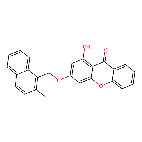 1-hydroxy-3-[(2-methyl-1-naphthyl)methoxy]-9H-xanthen-9-one structure