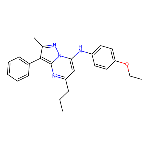 N-(4-ethoxyphenyl)-2-methyl-3-phenyl-5-propylpyrazolo[1,5-a]pyrimidin-7-amine structure