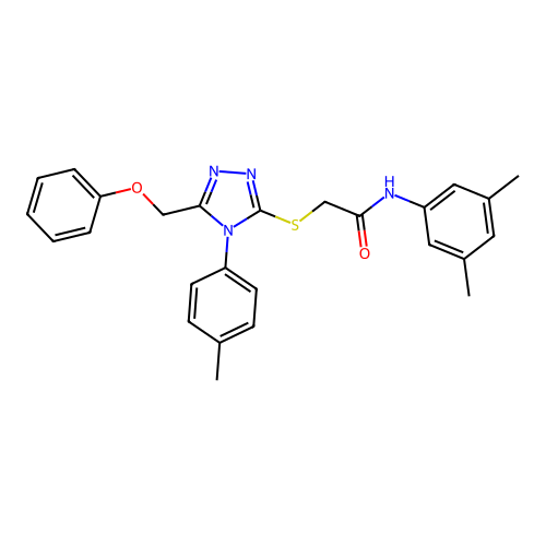 N-(3,5-dimethylphenyl)-2-{[4-(4-methylphenyl)-5-(phenoxymethyl)-4H-1,2,4-triazol-3-yl]sulfanyl}acetamide structure