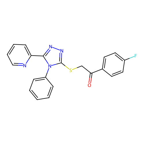 1-(4-fluorophenyl)-2-[(4-phenyl-5-pyridin-2-yl-1,2,4-triazol-3-yl)sulfanyl]ethanone structure