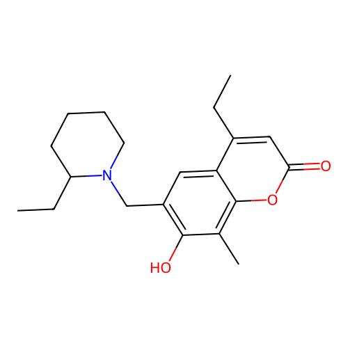 4-ethyl-6-[(2-ethylpiperidino)methyl]-7-hydroxy-8-methyl-2H-chromen-2-one structure