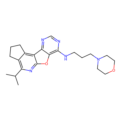 4-isopropyl-N-(3-morpholinopropyl)-2,3-dihydro-1H-cyclopenta[4',5']pyrido[3',2':4,5]furo[3,2-d]pyrimidin-7-amine structure