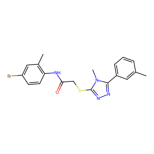 N-(4-bromo-2-methylphenyl)-2-{[4-methyl-5-(3-methylphenyl)-4H-1,2,4-triazol-3-yl]sulfanyl}acetamide structure