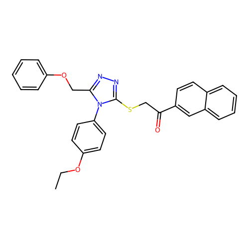 2-((4-(4-ethoxyphenyl)-5-(phenoxymethyl)-4H-1,2,4-triazol-3-yl)thio)-1-(naphthalen-2-yl)ethanone structure