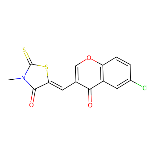 (Z)-5-((6-chloro-4-oxo-4H-chromen-3-yl)methylene)-3-methyl-2-thioxothiazolidin-4-one structure