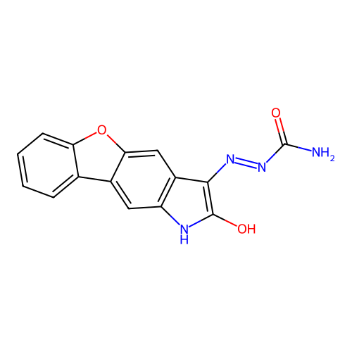 (E)-2-(2-oxo-1H-benzofuro[2,3-f]indol-3(2H)-ylidene)hydrazinecarboxamide structure