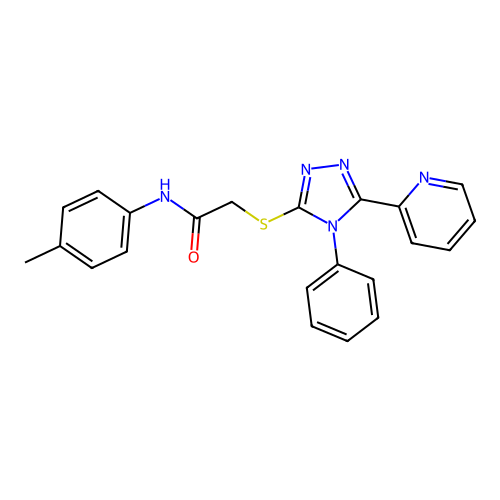 N-(4-methylphenyl)-2-[(4-phenyl-5-pyridin-2-yl-1,2,4-triazol-3-yl)sulfanyl]acetamide structure