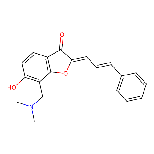 (Z)-7-((dimethylamino)methyl)-6-hydroxy-2-((E)-3-phenylallylidene)benzofuran-3(2H)-one structure