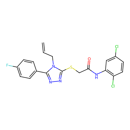N-(2,5-dichlorophenyl)-2-{[5-(4-fluorophenyl)-4-(prop-2-en-1-yl)-4H-1,2,4-triazol-3-yl]sulfanyl}acetamide structure