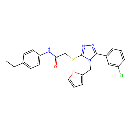 2-{[5-(3-chlorophenyl)-4-(furan-2-ylmethyl)-4H-1,2,4-triazol-3-yl]sulfanyl}-N-(4-ethylphenyl)acetamide structure