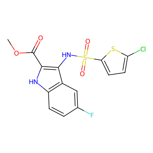 METHYL 3-(5-CHLOROTHIOPHENE-2-SULFONAMIDO)-5-FLUORO-1H-INDOLE-2-CARBOXYLATE structure