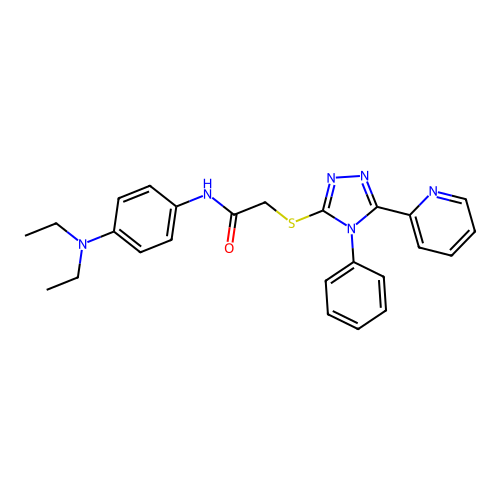 N-[4-(diethylamino)phenyl]-2-{[4-phenyl-5-(pyridin-2-yl)-4H-1,2,4-triazol-3-yl]sulfanyl}acetamide structure