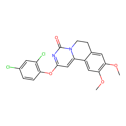2-(2,4-dichlorophenoxy)-9,10-dimethoxy-6,7-dihydro-4H-pyrimido[6,1-a]isoquinolin-4-one structure