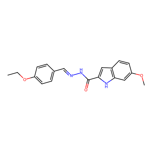 N'-[(E)-(4-ethoxyphenyl)methylidene]-6-methoxy-1H-indole-2-carbohydrazide structure