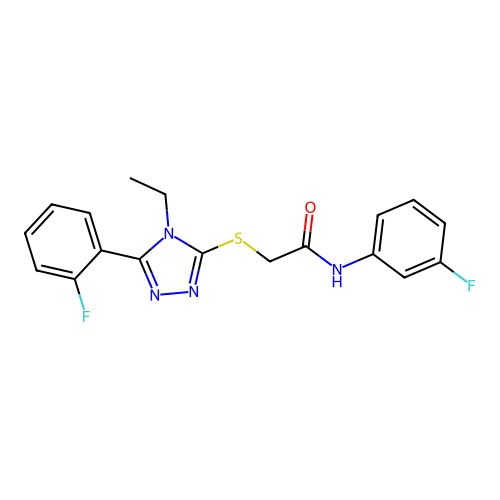 2-{[4-ethyl-5-(2-fluorophenyl)-4H-1,2,4-triazol-3-yl]sulfanyl}-N-(3-fluorophenyl)acetamide structure