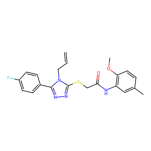 2-{[5-(4-fluorophenyl)-4-(prop-2-en-1-yl)-4H-1,2,4-triazol-3-yl]sulfanyl}-N-(2-methoxy-5-methylphenyl)acetamide structure
