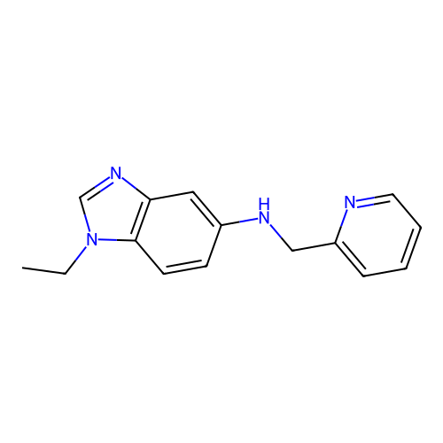 1-ethyl-N-(pyridin-2-ylmethyl)-1H-benzimidazol-5-amine structure
