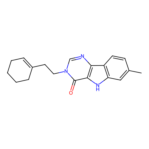 3-(2-Cyclohex-1-enyl-ethyl)-7-methyl-3,5-dihydro-pyrimido[5,4-b]indol-4-one structure
