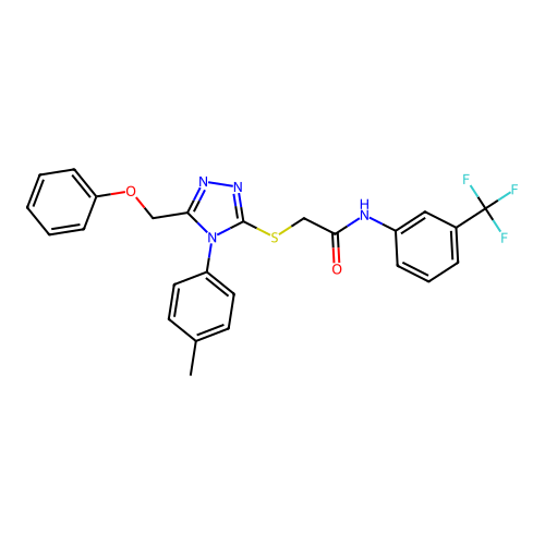 2-{[4-(4-methylphenyl)-5-(phenoxymethyl)-4H-1,2,4-triazol-3-yl]sulfanyl}-N-[3-(trifluoromethyl)phenyl]acetamide structure