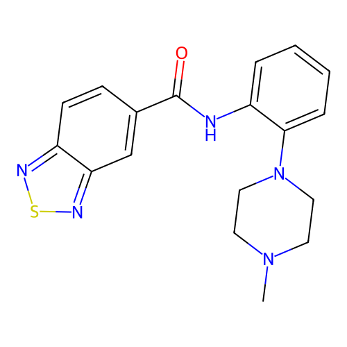 N-[2-(4-methylpiperazin-1-yl)phenyl]-2,1,3-benzothiadiazole-5-carboxamide structure
