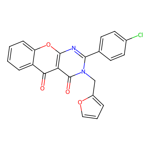 2-(4-chlorophenyl)-3-(furan-2-ylmethyl)-3H-chromeno[2,3-d]pyrimidine-4,5-dione structure