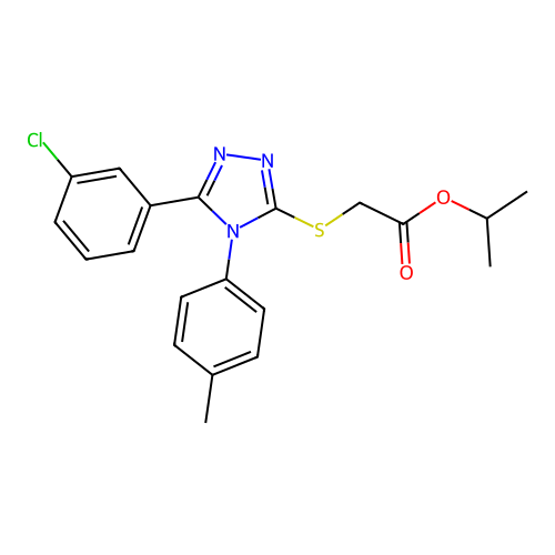 Propan-2-yl 2-[[5-(3-chlorophenyl)-4-(4-methylphenyl)-1,2,4-triazol-3-yl]sulfanyl]acetate structure