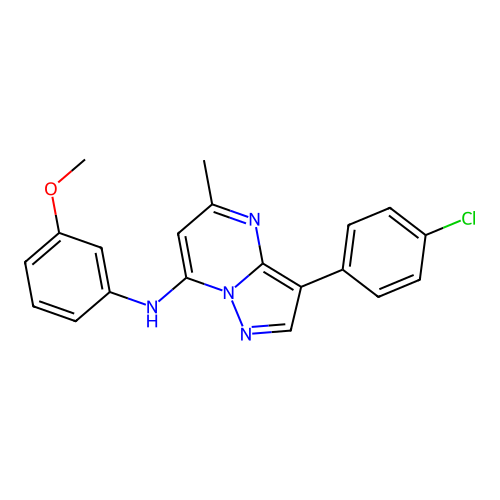 3-(4-chlorophenyl)-N-(3-methoxyphenyl)-5-methylpyrazolo[1,5-a]pyrimidin-7-amine structure